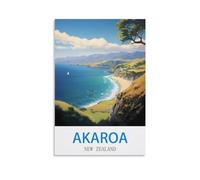 Puzzle 1000 pièces, Akaroa Nouvelle-Zélande, Puzzle Classique 3D à Monter soi-même, Jouet en Papier, Cadeau Unique, Culture Locale, 52 x 38 cm