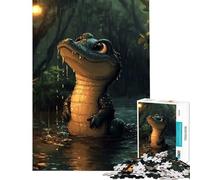 Puzzle 1000 pièces Alligator sous la Pluie Jeu de réflexion Stimulant l'intelligence Cadeau addictif pour Les Anniversaires Défi Difficile (Dimensions 38x26cm)