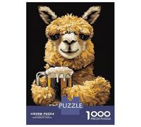 Puzzle 1000 Pièces Alpaca Beer Puzzles pour Adultes, Jouet, Décoration Murale, Course De Vitesse Manuelle, Idéal comme Cadeau pour Toute La Famille 52x38cm/1000pcs