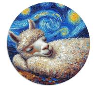 Puzzle 1000 pièces Alpaga Ciel Nocturne Puzzle Rond 1000 pièces Décoration idéale pour la Maison ou Le Bureau, Cadeau de Noël idéal 1000 pièces (67,5x67,5cm)