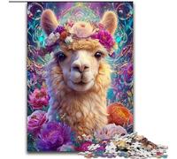 Puzzle 1000 pièces Alpaga Fleur pour Adolescents, Jouets éducatifs et éducatifs, Jeux familiaux, idéal pour la décoration de Bureau (Taille 50x75cm)
