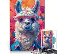Puzzle 1000 pièces Alpaga Lama Art Jeu cognitif et Amusant Pièces Robustes et découpées avec précision Idéal pour Un Moment de Calme et Un Exercice Mental à la Maison (50x75cm)