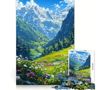 Puzzle 1000 pièces Alpes suisses en Pixel Art pour Adultes, Exercice Intelligent, Distraction Douce, Bords précis, Cadeau de Noël (38x26cm)