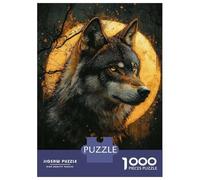 Puzzle 1000 Pièces Alpha Wolf Under Full Moon pour Adolescents - Jeu De Réflexion - Cadeaux pour Femmes - Idées Cadeaux Uniques pour Un Anniversaire Ou Noël 70x50cm/1000pcs