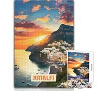 Puzzle 1000 pièces Amalfi pour Adolescents : Jeu Stimulant d'analyse et de logique,idéal pour Un Cadeau de Noël Secret Dimensions : 50x75cm