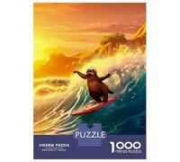 Puzzle 1000 Pièces Amazing Sloth Holiday Beac Puzzles pour Adultes, Jouet, Décoration Murale, Course De Vitesse Manuelle, Idéal comme Cadeau pour Toute La Famille 52x38cm/1000pcs