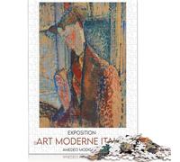 Puzzle 1000 pièces Amedeo Modigliani Portrait Peinture Créatif Carré Papier Puzzle pour Adultes Jeu Éducatif Défi Jouet 38x26cm/1000pcs