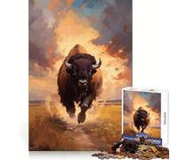 Puzzle 1000 pièces American Bison pour Adultes Jeu de logique Loisirs agréables Bords Nets (38x52cm)