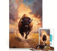 Puzzle 1000 pièces American Bison pour Adultes,Jeu Stimulant l'esprit,découpe Laser pour Un Assemblage Parfait,activité Amusante en Famille (38x26cm)