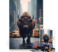 Puzzle 1000 pièces American Bison pour Adultes Un Puzzle Difficile Idéal pour améliorer sa mémoire et Passer Un Bon Moment Bords Nets Cadeau spécial (50x75cm)
