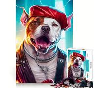 Puzzle 1000 pièces American Bulldog pour Adultes,Jeu de mémoire et de Concentration,Format Compact,sans Espace,idéal pour des Moments de Jeu en Famille (38x52cm)