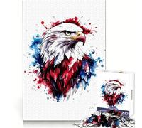 Puzzle 1000 pièces American Eagle Aquarelle Art pour Adultes pour se détendre, réfléchir et s'entraîner Bords Nets Cadeau Joyeux (50x75cm)