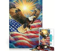 Puzzle 1000 pièces American Eagle Soaring,Jeu de réflexion Amusant,pièces précises et Parfaitement ajustées,activité relaxante à Faire en Groupe à l'intérieur (38x52cm)