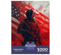 Puzzle 1000 Pièces American Soldier Puzzles pour Adolescents - Anti-Stress - Défi Éducatif - Cadeau d'anniversaire Unique 70x50cm/1000pcs