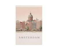 Puzzle 1000 Pièces，Amsterdam，pour Adultes Adolescents Scies Sauteuses 1000 Pièces Idéal pour La Relaxation Méditation Passe-Temps Cadeau d'anniversaire（50x70cm）-AM63