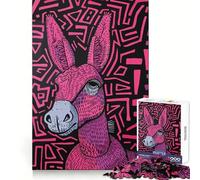 Puzzle 1000 pièces Âne Rose pour Adultes renforce la mémoire, Passe d'agréables Moments, Bords Nets, Cadeau raffiné (38x52cm)
