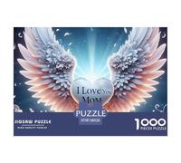Puzzle 1000 pièces Ange Ailes Maman Amour Adulte - Je t'aime Maman Ange, Jeu Stimulant, Jouet Cadeau, décoration Murale, idée Cadeau, 38x26cm