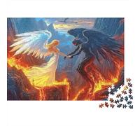 Puzzle 1000 pièces « Ange Contre Démon » : Combat Entre l'ange et Le Diable. Jeu éducatif pour Adultes. Décoration élégante et stimulante.Anniversaire Dimensions : 70 x 50 cm.