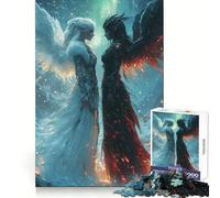 Puzzle 1000 pièces Ange Contre Démon pour Adolescents, développement de l'esprit d'analyse, Moment de détente, Assemblage précis, Cadeau de Noël (50x75cm)