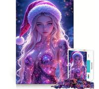Puzzle 1000 pièces Ange de Noël Scintillant pour Adultes Jeu de réflexion Passe-Temps à la Maison Cadeau mémorable 38x26cm