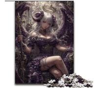Puzzle 1000 pièces Ange Démoniaque Jeune Fille pour Adultes et Adolescents, Aide Le Cerveau à Exercer des Jouets Addictifs pour Cultiver la Patience Jeu de Défi Unique (26x38cm)