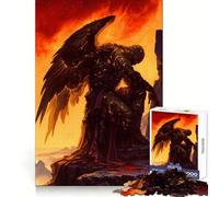 Puzzle 1000 pièces Ange et Chevalier en Pierre Volcanique pour Adolescents activité ludique et relaxante, Bords précis, (38x26cm)