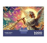 Puzzle 1000 pièces « Ange la Richesse » en Carton recyclé Premium,représentante Figurine ailée phosphorescente.Adultes. Cadre décoratif à encadrer. Loisirs et Divertissement d'intérieur : 38 x 26 cm.