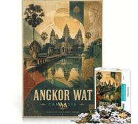 Puzzle 1000 pièces Angkor Wat, Voyage, Décoration Murale, Défi Difficile, Cadeaux Uniques pour Anniversaire et Noël 50x75cm
