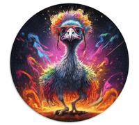 Puzzle 1000 pièces Animal Art Autruche Puzzle Rond 1000 pièces Parfait pour s'amuser en Famille à Noël, Thanksgiving, Les Anniversaires et Pâques (67,5x67,5cm)
