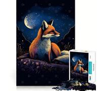 Puzzle 1000 pièces Animal Autom Renard de Nuit Activité ludique et stimulante pour renforcer la Concentration Découpe Laser pour Un Assemblage Parfait À Partager en Famille (50x75cm)