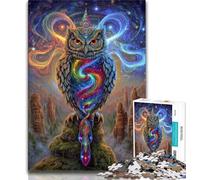 Puzzle 1000 pièces Animal Fantasy Owl pour Adolescents et Adultes, Anti-Stress, défi Difficile, renforce l'amour Entre Couples 38x26cm