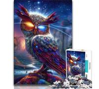 Puzzle 1000 pièces Animal Fantasy Owl pour Adolescents, Jouets éducatifs et Anti-Stress, avec Père Noël, 38x26cm