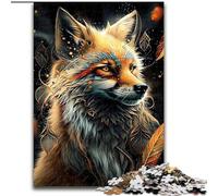 Puzzle 1000 pièces Animal Fox Art pour Adultes et Adolescents, Jeux éducatifs, décoration d'intérieur, idéal pour la décoration de Bureau (26x38cm)
