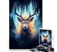 Puzzle 1000 pièces Animal Nature Cerf Cosmos pour Adolescents, développement de la réflexion et de la Pleine Conscience, Bords Nets, Cadeau de Noël (50x75cm)