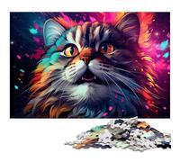 Puzzle 1000 pièces Animal Pallas Cat Puzzles psychédéliques colorés pour Adultes et Enfants Puzzle en Bois Superbe Cadeau pour Adultes 1000 pièces (75 x 50 cm)