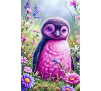Puzzle 1000 Pieces Animal Pingouin Fleurs, Jeux éducatif Défi Jouets Puzzles Classiques, Parfaitement Emboîtable Lettres au Dos, pour Vous Faciliter Le Travail pour Hommes Femmes Plus âgés 75 x 50 cm