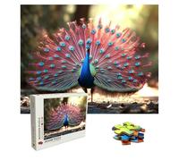 Puzzle 1000 Pièces Animal, Puzzle Adulte Bois, Impossible Classique Jigsaw Puzzles Paon, Jeu D'adresse pour Toute la Famille, Puzzles Coloré Jeu de Ponte, Magnifique Decoration 75 X 50 cm 8p-125