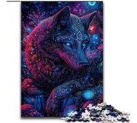 Puzzle 1000 pièces Animal Wolf Art pour Adolescents et Adultes, Assemblage de Motifs Amusant à la Maison, Cadeau d'anniversaire, Cadeau de Voyage (50x75cm)