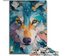 Puzzle 1000 pièces Animal Wolf Art pour Adolescents, Jeux Amusants, décoration Murale, Cadeaux d'anniversaire et de Noël Uniques 26x38cm