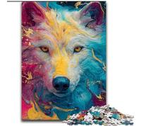 Puzzle 1000 pièces Animal Wolf Art pour Adultes et Adolescents, Assemblage de Motifs Amusant à la Maison, Cadeau d'anniversaire, Cadeau de Voyage (26x38cm)