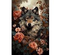 Puzzle 1000 Pièces ，Animal Wolfss Oil Painting Posters ，Art Abstrait Puzzles ，Jeux Amusants pour Stimuler La Mémoire Et Les Capacités Cognitives ，Jouets Anti-Stress pour La Famille - Zp66Aw