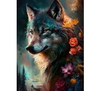 Puzzle 1000 Pièces ，Animal Wolfss Oil Painting Posters ，Art Abstrait Puzzles ，Jeux Amusants pour Stimuler La Mémoire Et Les Capacités Cognitives ，Jouets Anti-Stress pour La Famille - Zp65Aw