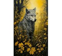 Puzzle 1000 Pièces ，Animal Wolfss Oil Painting Posters ，Art Abstrait Puzzles ，Jeux Amusants pour Stimuler La Mémoire Et Les Capacités Cognitives ，Jouets Anti-Stress pour La Famille - Zp69Aw