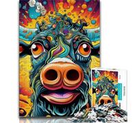 Puzzle 1000 pièces Animaux Buffle Puzzle 1000 pièces pour Adolescents Cadeaux Jouets Jeux éducatifs Soulagement du Stress Superbes Cadeaux et Jouets 38x26cm