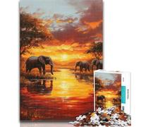 Puzzle 1000 pièces Animaux d'Afrique pour Adolescents, Anti-Stress, défi Difficile, décoration d'intérieur Unique et Cadeaux 26x38cm