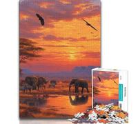 Puzzle 1000 pièces Animaux d'Afrique pour Adultes et Adolescents, Aide Le Cerveau à exercer des Jouets addictifs pour cultiver la Patience, Jeu de défi Unique 38x26cm