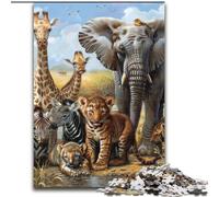 Puzzle 1000 pièces Animaux d'Afrique pour Adultes et Adolescents, Jouets éducatifs et Anti-Stress, avec Père Noël (Taille 50x75cm)
