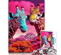 Puzzle 1000 pièces Animaux d'Afrique pour Adultes et Adolescents Jouets éducatifs et éducatifs pour la Famille pour renforcer l'amour Entre Couples (38x26cm)