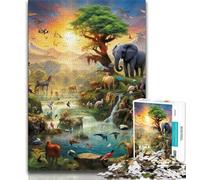 Puzzle 1000 pièces Animaux d'Afrique pour Adultes et Adolescents Stimule Le Cerveau Jouets addictifs pour cultiver la Patience Superbe Cadeau (50x75cm)