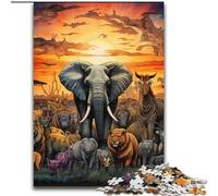 Puzzle 1000 pièces Animaux d'Afrique pour Les Adolescents, Les Couples et Les Amis pour Les Anniversaires et Noël (Taille : 50x75cm)